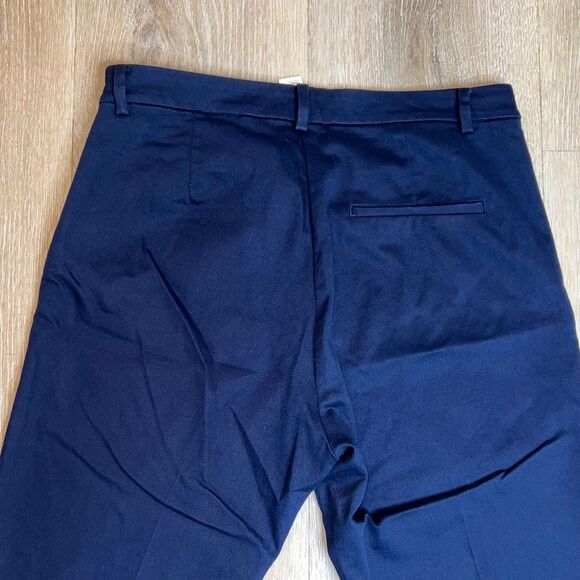 H&M Navy Blue Side Zip Back Slit Pockets Skinny Leg Trouser Pants, Women’s 12 - Picture 8 of 10